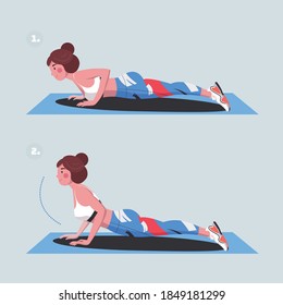 Fitness - Cobra push up vector illustration