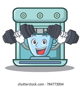 Fitness coffee maker character cartoon