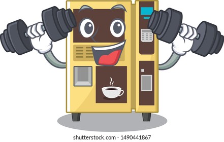 Fitness coffee vending machine isolated the mascot