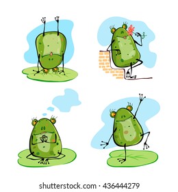Fitness is a collection of frogs, sketch for your design