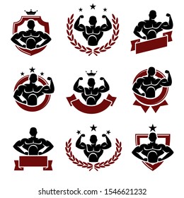 Fitness collection labels and elements set. Collection icon fitness. Vector