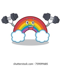 Fitness colorful rainbow character cartoon