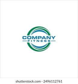 Fitness Company logo with green and blue circles and a white background