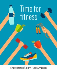 Fitness Concept Flat Isolated Vector Illustration Stock Vector (Royalty ...