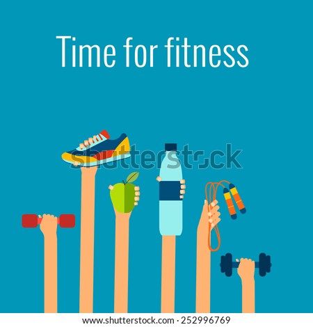 Fitness Concept Flat Isolated Vector Illustration Stock Vector (Royalty