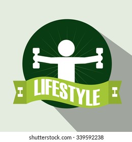 Fitness concept with gym icons design, vector illustration 10 eps graphic.