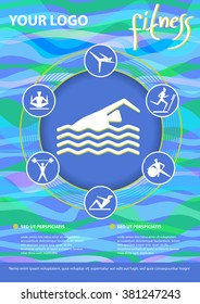 Fitness concept vector background for business infographic, page, booklet, document.
