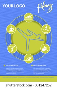 Fitness concept vector background for business infographic, page, booklet, document.