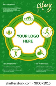 Fitness concept vector background for Web and Mobile Applications, Illustration template design, business infographic, page, brochure, banner, presentation, poster, cover, booklet, document.