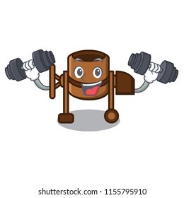 Fitness concrete mixer character cartoon
