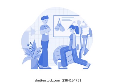 Fitness Coucher Training Woman In Gym
