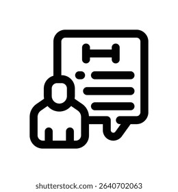 fitness counseling line icon. Clean and minimalist vector icon for websites, mobile apps, presentations, and logos. Fully scalable and customizable for any project.