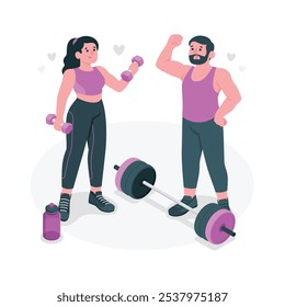 fitness couple concept vector logo