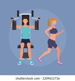 fitness couple doing exercise