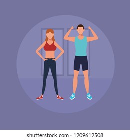 fitness couple doing exercise