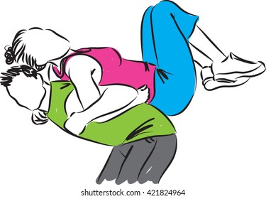 fitness couple illustration