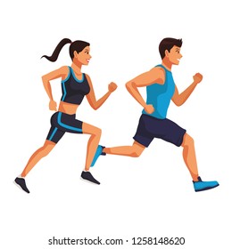 Fitness couple running