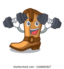 Fitness cowboy boots in the shape cartoon