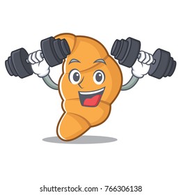 Fitness croissant character cartoon style