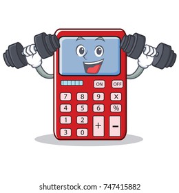 Fitness cute calculator character cartoon