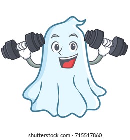 Fitness cute ghost character cartoon