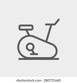 Fitness cycling icon thin line for web and mobile, modern minimalistic flat design. Vector dark grey icon on light grey background.