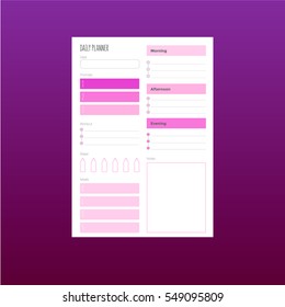 Fitness daily planner