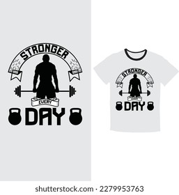 Fitness day shirt "Sweat now, shine later"
"Stronger every day"tshirt 