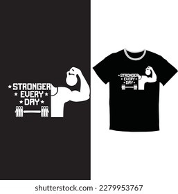 Fitness day shirt "Sweat now, shine later"
"Stronger every day"tshirt 