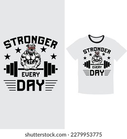 Fitness day shirt "Sweat now, shine later"
"Stronger every day"tshirt 