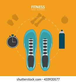 Fitness design. Gym icon. Flat illustration, sport vector graphic