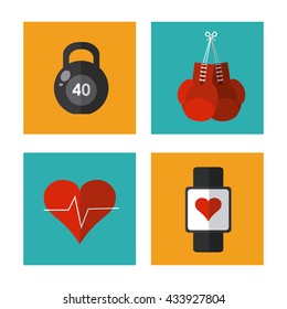 Fitness design. Gym icon. Flat illustration, sport vector graphic