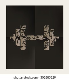 Fitness design on black background, vector