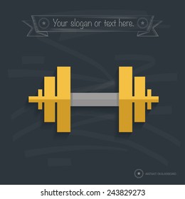 Fitness design on blackboard background,clean vector