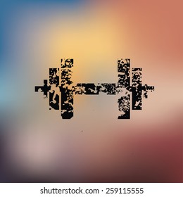 Fitness design on blur background,grunge vector