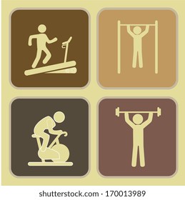 fitness design over beige   background vector illustration 