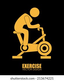 Fitness design over black background,vector illustration