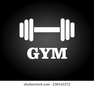 Fitness design over black background,vector illustration.