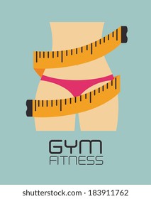 Fitness design over blue background, vector illustration
