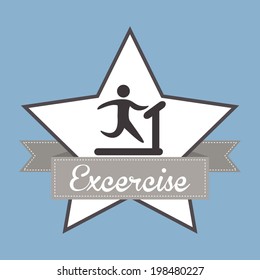 Fitness design over blue background, vector illustration