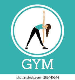 Fitness design over blue background, vector illustration