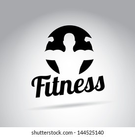 fitness design over gray background vector illustration