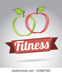 fitness design over gray background vector illustration 