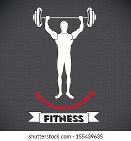 fitness design over gray background vector illustration 