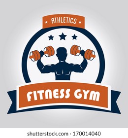 fitness design over  gray background vector illustration 