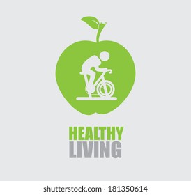 fitness design over gray background, vector illustration