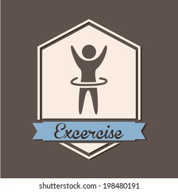 Fitness design over gray background, vector illustration