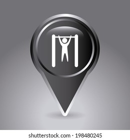 Fitness design over gray background, vector illustration