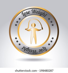 Fitness design over gray background, vector illustration