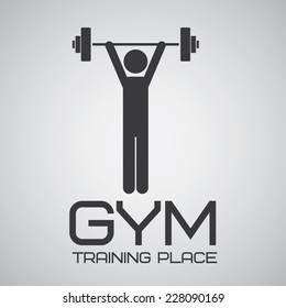 Fitness design over gray background, vector illustration